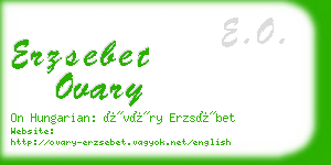 erzsebet ovary business card